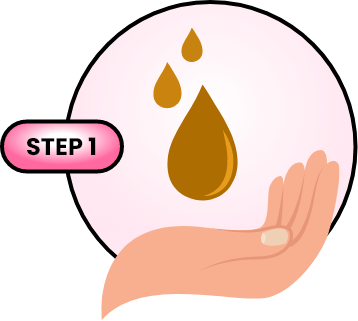 Take oil in palm illustration
