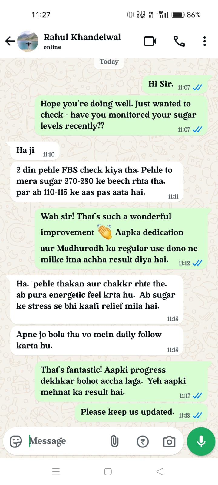 Roashmi J., Madhurodh customer